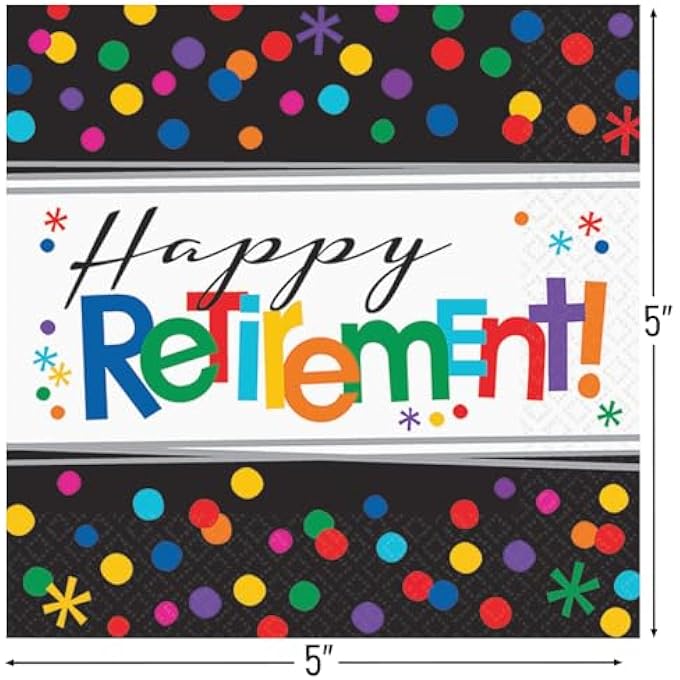 OFFICIALLY RETIRED BEVERAGE NAPKINS, 16 PIECES, MULTI COLOR - Image 3